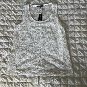 Express White Lace Tank Top